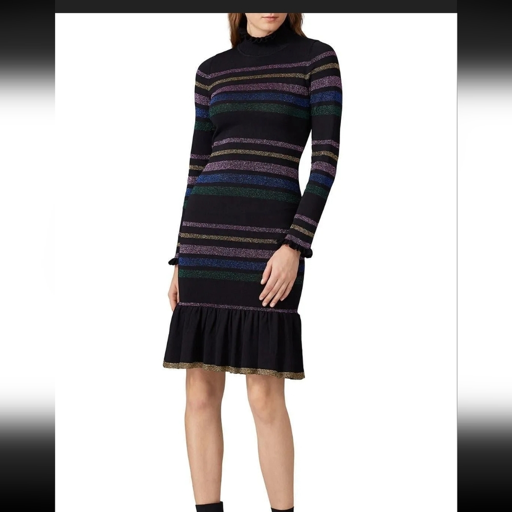 Small - SHOSHANNA - Evette Knit Stretch Mini‎ Ruffle Dress Rent Runway $395 msrp